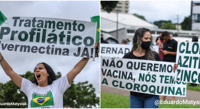Bolsonaristas fazem protesto em Curitiba: ‘Não queremos vacina, nós temos cloroquina’