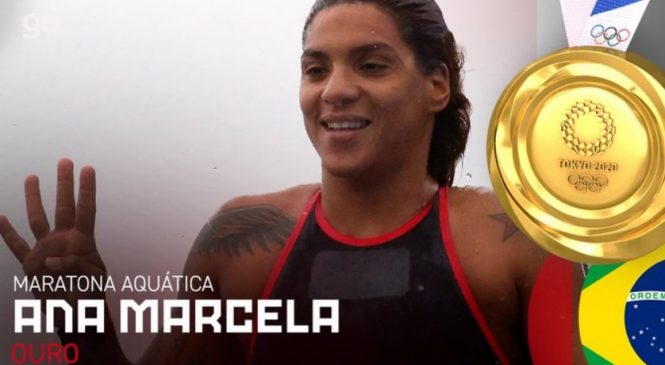 Ana Marcela Cunha conquista na Maratona Aquática o 4º ouro do Brasil em Tóquio