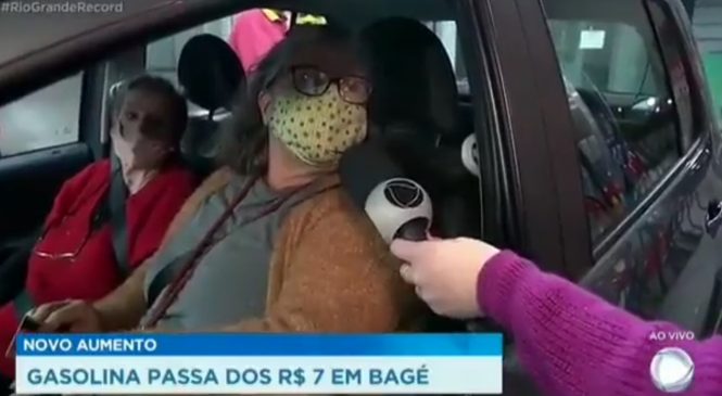 Vídeo: Ao vivo na Record, mulher culpa Bolsonaro pela gasolina cara e pede impeachment
