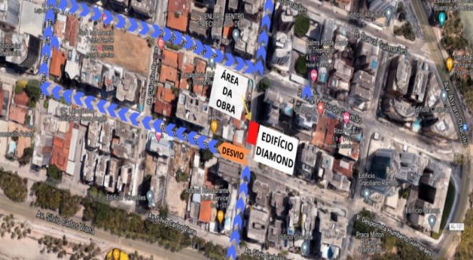 Obras da BRK para ligações de esgoto interditam ruas no bairro Ponta Verde