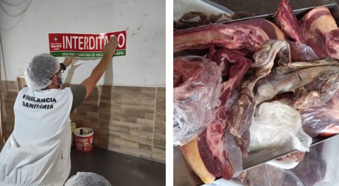 Vigilância Sanitária interdida dois estabelecimentos e apreende 1.400 kg de alimentos em Maceió