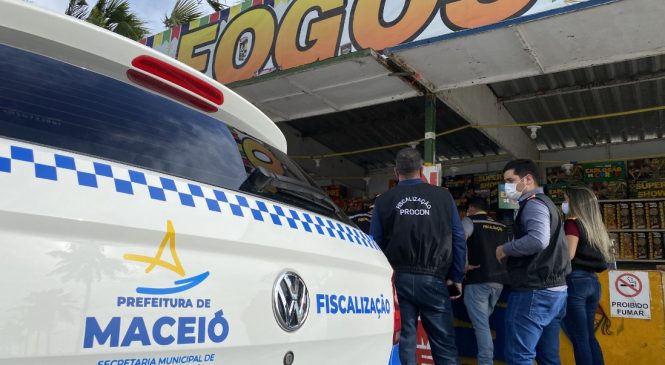 Convívio social interdita seis barracas de fogos de artifício sem alvará permissão em Maceió