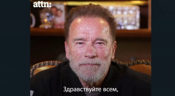 Em longa mensagem, Schwarzenegger apela aos russos: “seu governo mente”