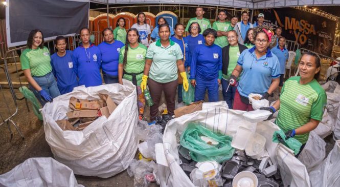 Cooperativas recolhem mais de 1.300 quilos de recicláveis em shows do Benedito Bentes