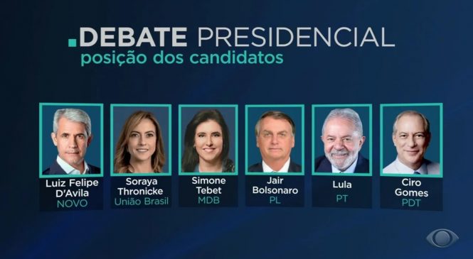Debate presidencial do UOL/Band/Cultura terá Lula e Bolsonaro lado a lado