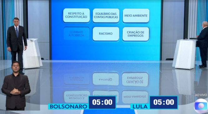 2º bloco do Debate na Globo: Bolsonaro e Lula falam de Constituição, MST, Jovem Pan e aborto