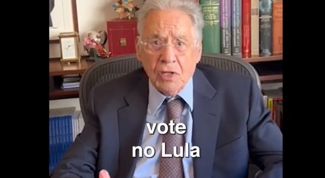 FHC faz vídeo de apoio a Lula: “Não tem dúvida, vote 13, vote Lula”