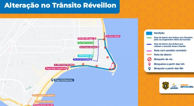 Confira as mudanças no trânsito para o Réveillon na orla de Maceió