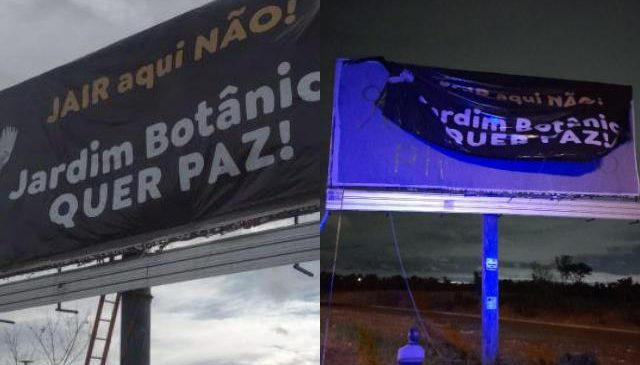Bolsonaristas destroem outdoor contra o “mito” e pedem investigação da polícia