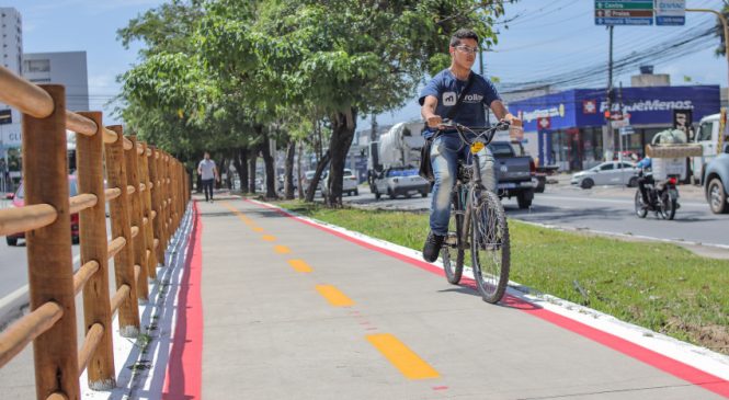 Prefeitura de Maceió inicia sinalização horizontal na ciclovia da Fernandes Lima