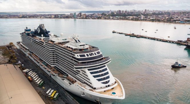 Com mais de 7 mil pessoas a bordo, MSC Seashore atraca em Maceió nesta terça-feira