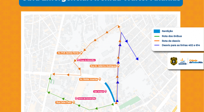 Obra emergencial interdita Avenida Walter Ananias, no Jaraguá, a partir desta quarta (04)