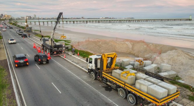 Obras de contenção marítima na praia do Sobral começam nesta quarta