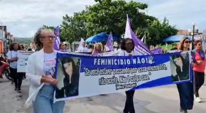 Mulheres fazem protesto em Tapera e pedem justiça contra feminicídio na cidade