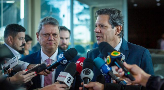 Governador de São Paulo se reúne com Haddad e manifesta apoio a “95% da reforma tributária”