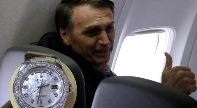 Rolex de Bolsonaro foi feito sob encomenda, cravado de diamantes e rubis