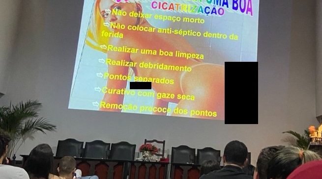 Foto pornô para ilustrar “cicatrização” em aula de Curso de Emergências Clínico-Cirúrgicas gera polêmica