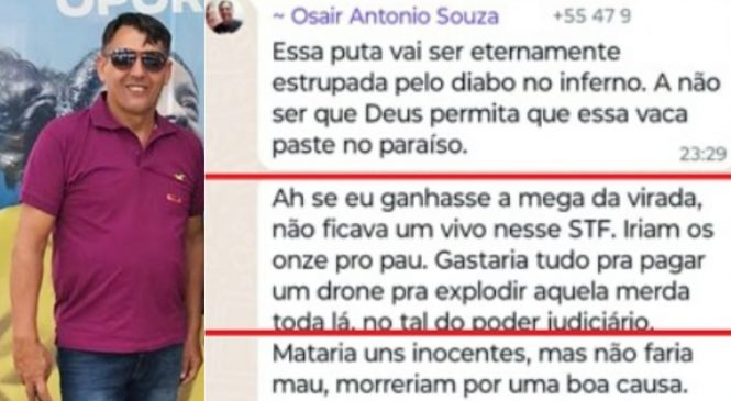 Secretário municipal em SC diz que Rosa Weber deveria ser “eternamente estuprada”