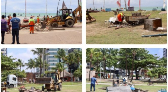 Operação Praia Limpa: Semsc reordena jangadas da orla de Maceió