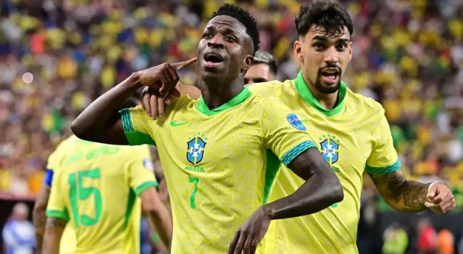 Brasil goleia o Paraguai com show de Vini Jr e desencanta na Copa América