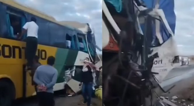 Colisão entre carreta e ônibus que saiu de Maceió para BH deixa mortos e feridos